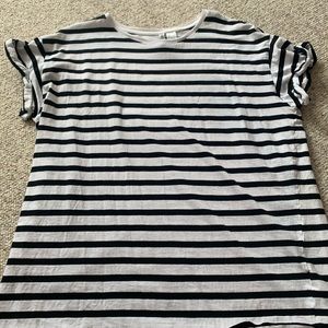 Striped cuffed oversized t shirt
